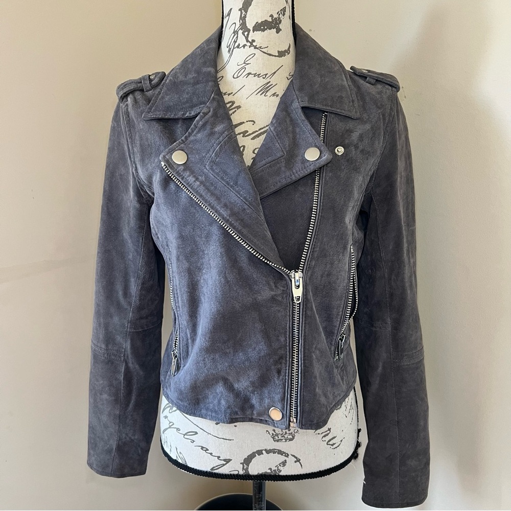 C&C California Suede Biker Moto Motorcycle Jacket Sz M